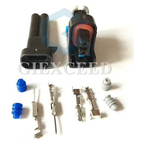 2 Sets 2 Pin EV6 Injector Automotive Connector Auto Plug Socket For Sail Excelle SGMW Jinbei