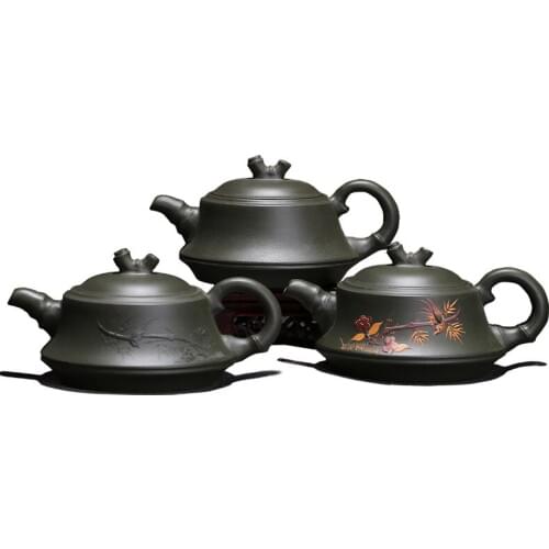 230ML yixing teapot zisha tea pot handmade mud lv kettle handpainting kung fu pot purple clay drinkware suit puer tieguanyin