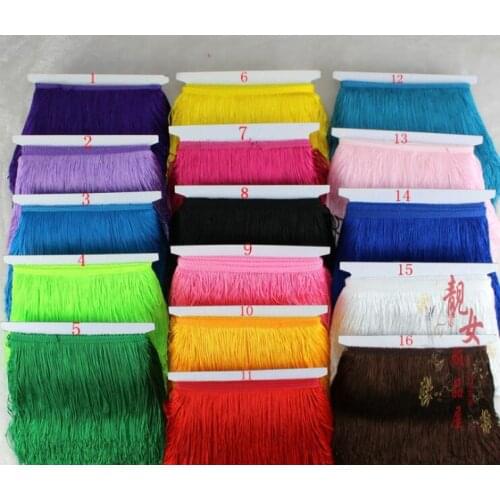 30 Meters/lot 15CM Long Fringe Trim African Tassel Ribbon Lace Accessory Sew Latin Dress Garment Curtain DIY Accessories