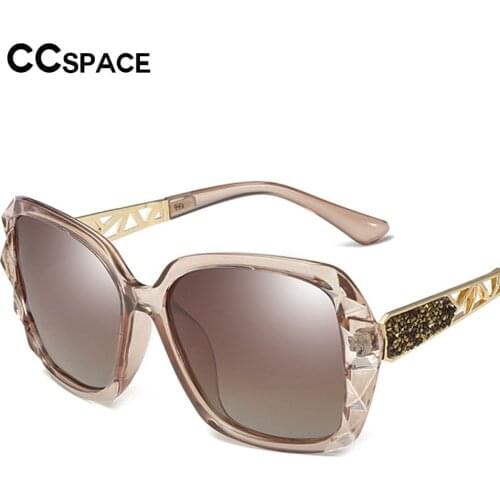 49090 Polarized Diamond Crystal Champagne Fashion Sunglasses Square Frame Men Women Fashion UV400 Glasses