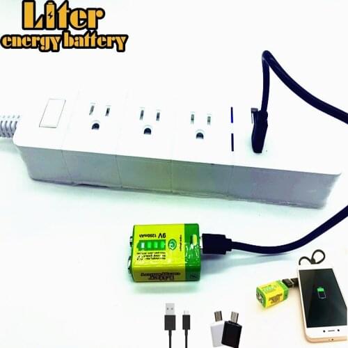 1200mAh 9V USB Rechargeable Lipo Battery For microphone RC Camera Drone Accessories Bank power mobile phon