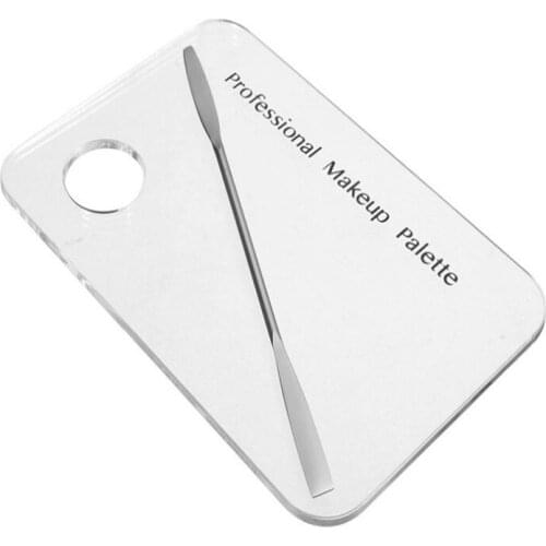 1 set Acrylic Transparent Makeup Palette Polish Gel Watercolor Oil Painting Mixer with Spatula Nail Art Salon Maicure Tools