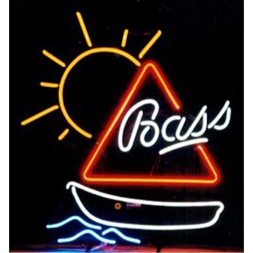 Bass Sailboat Neon Sign Handmade Real Glass Tube Beer Bar KTV Store Party Home Decoration Advertise Display Neon Signs 14"X17"