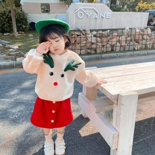 Bealaholly Winter Christmas Girl Set Worm Pullover and Skirt Suit Lovely Christmas Outfits Kids for Toddler Girl Winter Clothes