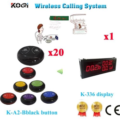 Wireless Guest Paging System Fashion Nice Design Vibrating,Alphanumeric Wireless Guest Paging(1 display+20 call button)
