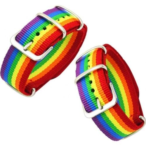 Ins Rainbow Woven Bracelets Nepal LGBT Lesbians Gays Bisexuals Bracelets Woven Braided Women Pride Men Couple Friendship Jewelry