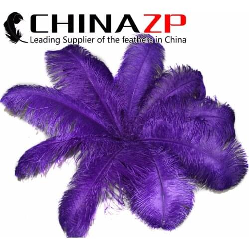 CHINAZP Factory 50pcs/lot Size 70~75cm (28"~30") Top Quality Dyed Royal Purple Ostrich Feathers Christmas Decorations