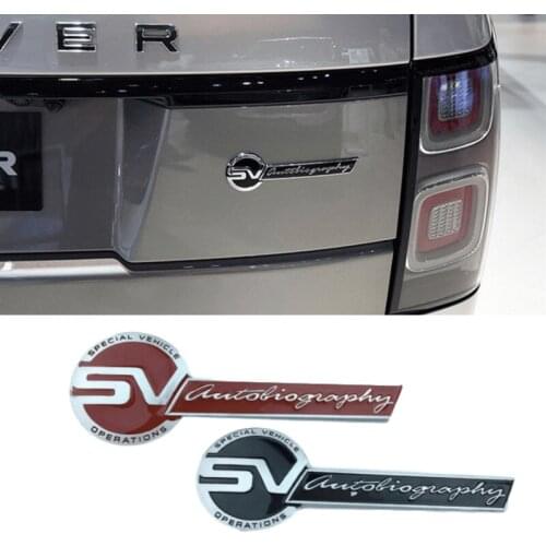 For Land Rover SV Autobiography Logo Range Rover Velar Sport Evoque Discovery 2 3 4 Defender Car Rear Emblem Sticker Decoration