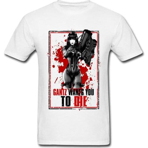 Adult Men T Shirt Anime Tees Gantz Needs Blood Student T-shirts 2019 Newest Japan Tshirt 100% Cotton Top Streetwear Horror