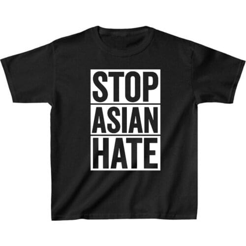 Stop Asian Hate T-Shirt Asian Discrimination Shirt Stop Racism Tee Boys Grils Summer T Shirt Childs Cotton Casual Top Kids Tees