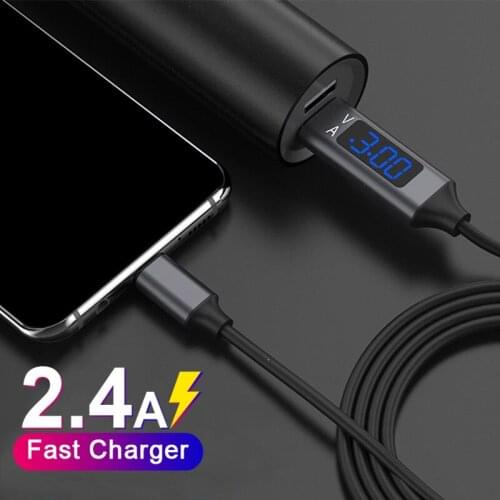 Micro USB Cable Digital Display Smart Phone Fast Charging Sync Data Cord For iPhone 12 Pro Max Xiaomi 11 Redmi Note 5 Samsung