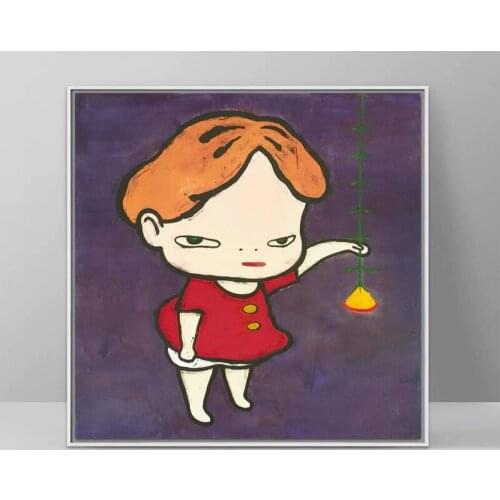 Nara Yoshitomo cartoon oil painting hand made on canvas graffiti art oil painting for wall decoration