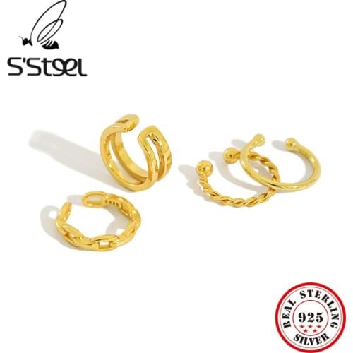 Black Phoenix S925 Pure Tremella Buckle Chain Hemp Flowers Mill Finish Double-deck Woman Ear Clip Set Combine Suit Earring