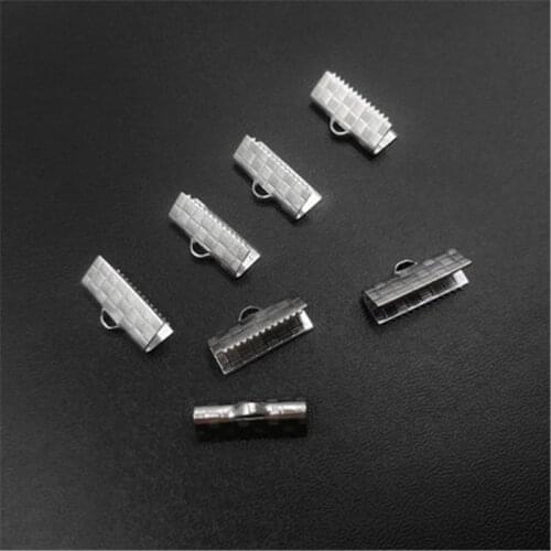 Aclovex 10pcs Stainless Steel End Clasps Fastener Fit 10/13/15/20/25mm Flat Leather Cord End Connectors For Diy Jewelry Making