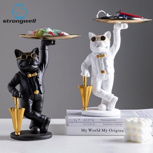 Strongwell Household Supplies Storage Tray Ornament Candy Plate Living Room Decoration Animal Figurines Crafts Housewarming Gift