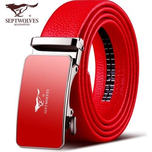 Year of Birth Red Belt Wedding Cow Mens Belt Genuine Leather Cow Year Pure Cowhide Mens Automatic Buckle Pant Belt