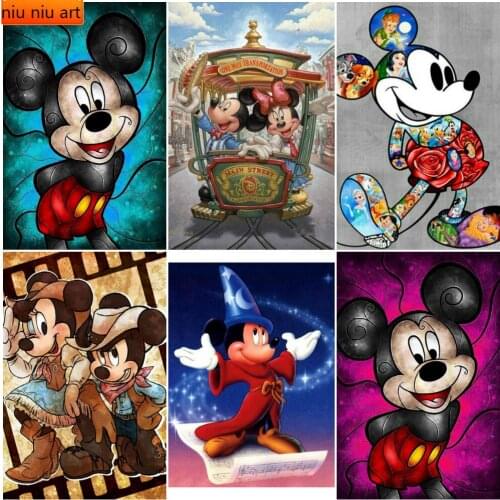 Diy Square Diamond Painting Cross Stitch Kits 5D Diamond Embroidery Cartoon Mouse Pictures Crystal Round Diamond Sets Home Decor