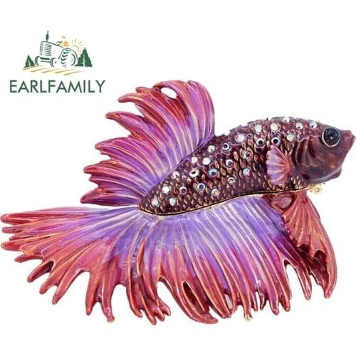 EARLFAMILY 13cm for Blue Paradise Male Betta Fish Laptop Car Stickers Air Conditioner Decal Windshield Laptop Graphics