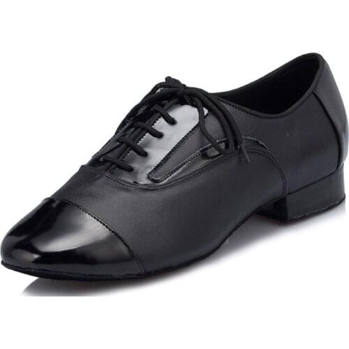New Men Professional Ballroom Latin Modern Salsa Dance Shoes Genuine Leather Prom Party Jazz Tango Rumba Dance Heels Shoes 39-46