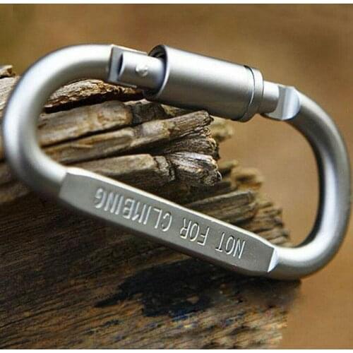 Practical 1 PCS Black D Shaped Aluminum Alloy Keychain Climbing Hook Carabiner Karabiner Outdoor For Equipment Mosqueton J0P5