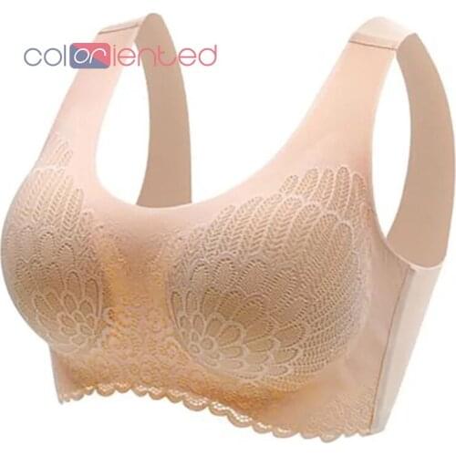 COLORIENTED Seamless Latex Sports Bra For Women Cooling Gathers Shock-Proof Comfortable Underwear Removable Cup