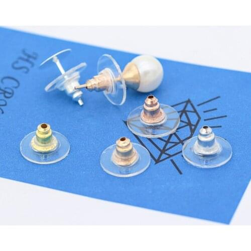 100pcs kc Gold/Nickel Metal Big Disk Backs Stoppers Ear Post drop earrings Nuts Earrings craft DIY jewelry findings for Stud Pin