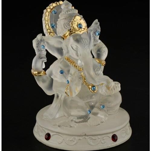 Ganesha Buddha Elephant Figurine Statue Sculpture Good Luck Charm House Office Decoration