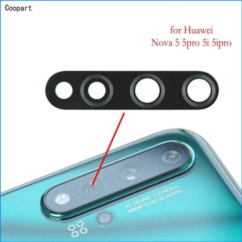 2pcs/lot Coopart New Back Rear Camera lens glass replacement for Huawei nova 5 5T 5pro 5i 5ipro with Sticker top quality