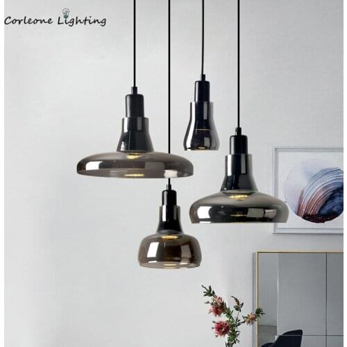 Nordic Glass Pendant Light Modern Designer Shadow Glass Hanging Lamp Bedroom Lamp Dining Room Living Room Pendant Lights AC GU10