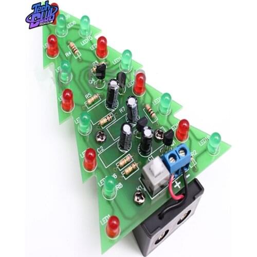 LED Flash Christmas Tree DIY Kits Toys LED 3D Christmas Tree Circuit Board Electronic Suite Holiday Decor Dropship