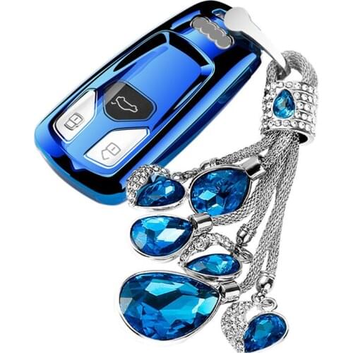 TPU car key housing case for Audi A4 A5 S4 S5 B9 8W Q7 4M Q5 TT TTS RS Coupe Roadster intelligent remote control key case shell