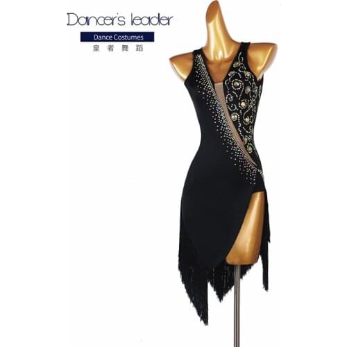 High-end Custom-made Latin Dancer Red Tassel Tango Chacha Dance Costume Adult Stage Professional Costume