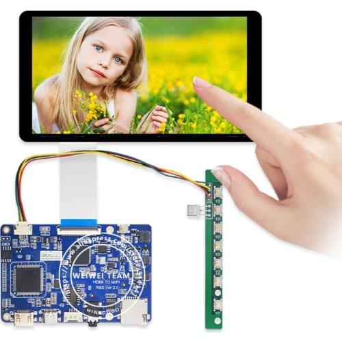 Wisecoco 5.5 Inch FHD 1920X1080 TFT IPS LCD Display+Capacitive Touch Screen Mipi Driver Board Type C Audio Speaker 16:9