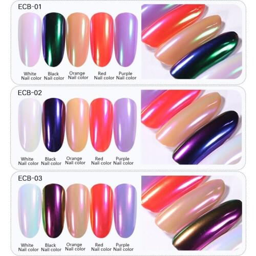 0.2g Mirror Effect Nail Glitter Dazzling DIY Salon Micro Nail Chrome Pigment Powder Discolor Laser Powder Nail Art Decorations
