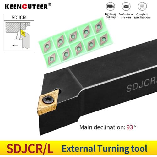 1pc SDJCR12112H11 SDJCR1616H11 SDJCR 2020K11 External Turning Tool Holder DCMT11 Carbide Inserts Lathe Bar Cutting Tools Set