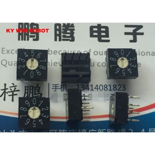 1PCS Japan MKK SRT-10 0-9/10 Bit Rotary dial code code switch Positive code 4:1 pin