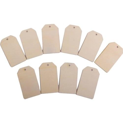 10pcs Blank Wood Tags Wooden Shapes for Birthday Party Wedding Decoration Gifts Organizing Arts Crafts