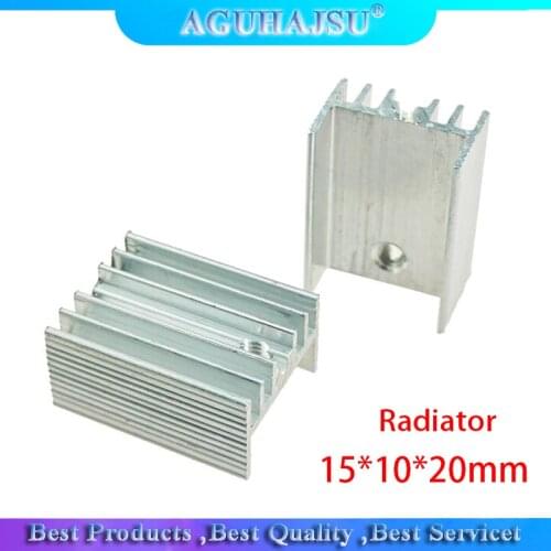 10pcs TO-220 Transistor With 15*10*20mm Aluminum Heatsink Radiator For Transistors TO220 white