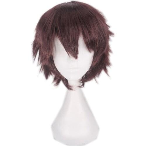 30CM 12'' dark brown short Wig Heat Resistant Synthetic Hair Halloween Costume Carnival party cosplay Wigs