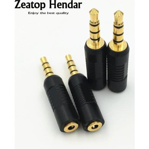 4Pcs New Type Gold 2.5mm 4Pole Female to 3.5mm 4Pole Male Audio Stereo Plug 2.5mm to 3.5mm F/M Jack Adapter Connector
