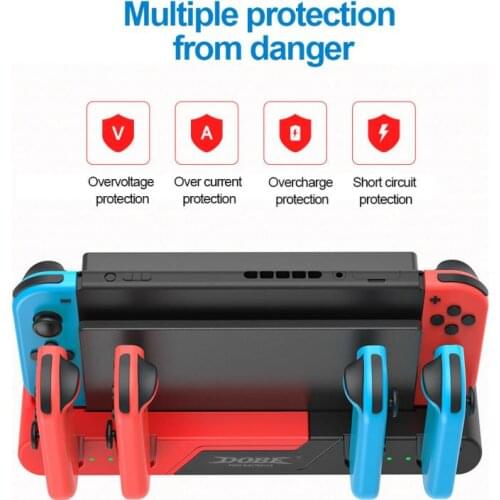 6 In1 Charging Dock For Nintend Switch Joy Cons Controller LED Charger For Nintendo Switch Pro Gamepad Charge Stand NS