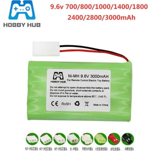 9.6V 700mAh 800mAh 1000mAh 1400mah 1800mAh 2400mAh 2800mAh/3000mah For RC Toy Car Boats AA 9.6V Ni-Cd / Ni-MH Battery Group