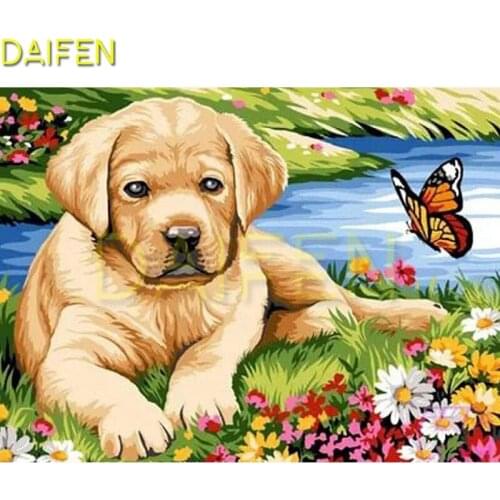 DIY 3D Diamond mosaic Full Square Diamond embroidery Dog flower butterfly Full Round Diamond painting Cross stitch Dog butterfly