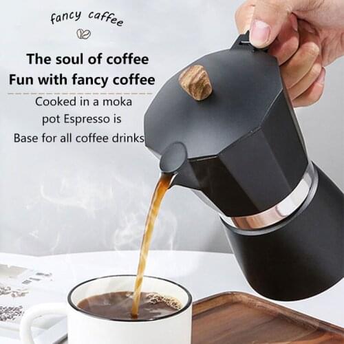 European Style Aluminum Coffee Maker Durable Moka Cafeteira Expresso Percolator Pot Practical Moca Coffeeware Pot 150ml/300ml