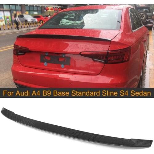 Car Rear Trunk Boot Lip Wing Spoiler for Audi A4 B9 Standard Sline S4 Sedan 2017 2018 Carbon Fiber Rear Spoiler Wing