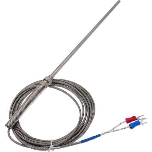 200mm probe type thermocouple sensor K type temperature measuring instrument 1m 2m 3m 4m 5m cable stainless steel thermocouple