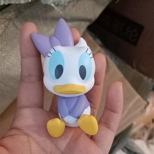 Disney Mickey and Friends Funny Daisy Duck Action Figure Toys Kawaii Daisy Duck 8cm PVC Action Doll Toys for Kids Girls