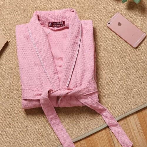 Lovers bathrobe women Kimono bride Bathrobe Sexy Waffle ladies pajamas Mens Dressing Gowns Bathrobe male femme Nightgown