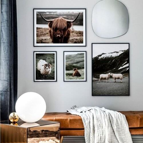 HD Animal Image Antelope Picture Scandinavian Poster Nordic Landscape Print Wall Art Painting Nature Living Room Decor frame