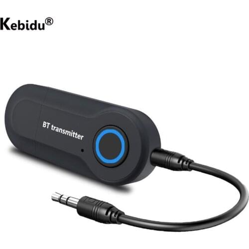 Kebidu Bluetooth Transmitter 3.5MM Jack Audio Adapter Wireless Bluetooth Stereo Audio Transmitter Adapter for PC TV Headphones